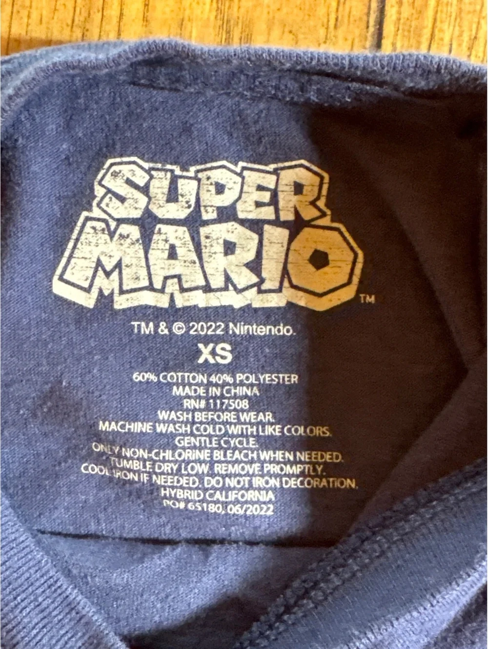 Retro Super Mario Graphic T-Shirt Navy XS (Fits 5T)
